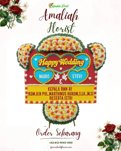Karangan Papan Bunga Pernikahan di Nanggerang